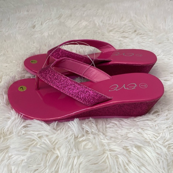 Eve Shoes 3 For 5 Pink Glitter Flip Flops Size 7 Poshmark